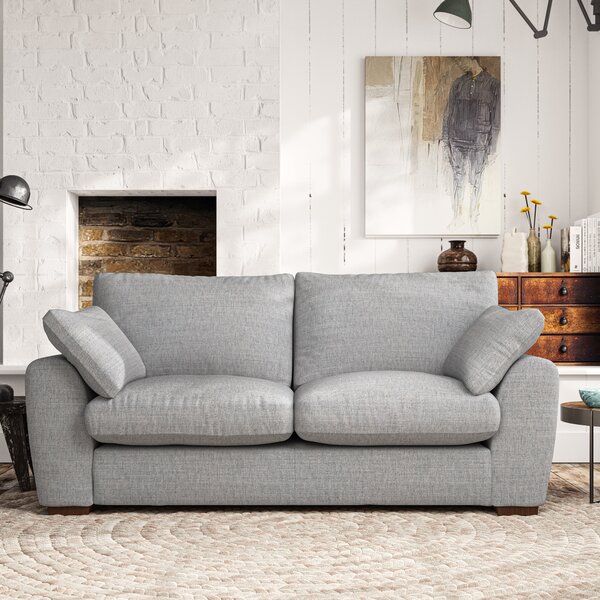 Madison 3 Seater Sofa Chunky Tonal Weave Silver