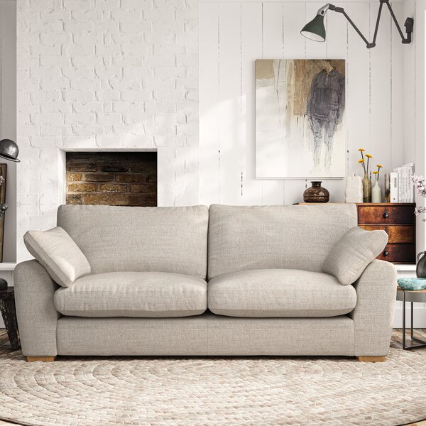 Madison Large 3 Seater Sofa Chunky Tonal Weave Natural