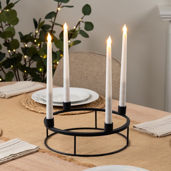 Round Candlestick Holder Centrepiece Grey