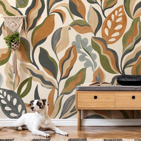 Abstract Leaf Wall Mural