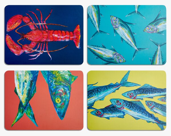 Pack of 4 Rockfish Placemats Blue