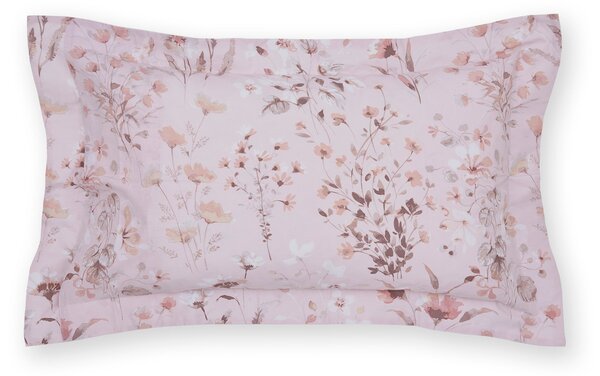 Watercoloured Floral Oxford Pillowcase Blush