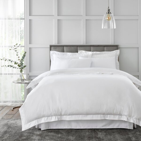 Hotel Cotton 230 Thread Count Sateen White Duvet Cover White