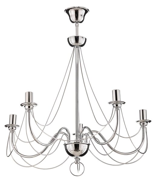 Retro chandelier, 5-bulb 75 cm, chrome