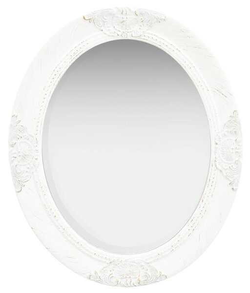 Wall Mirror Baroque Style 50x60 cm White