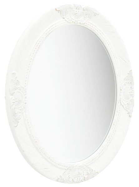 Wall Mirror Baroque Style 50x60 cm White