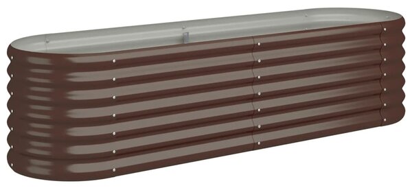 Garden Raised Bed Powder-coated Steel 152x40x36 cm Brown