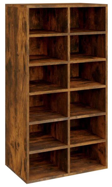 Shoe Rack Smoked Oak 54x34x100.5 cm Engineered Wood