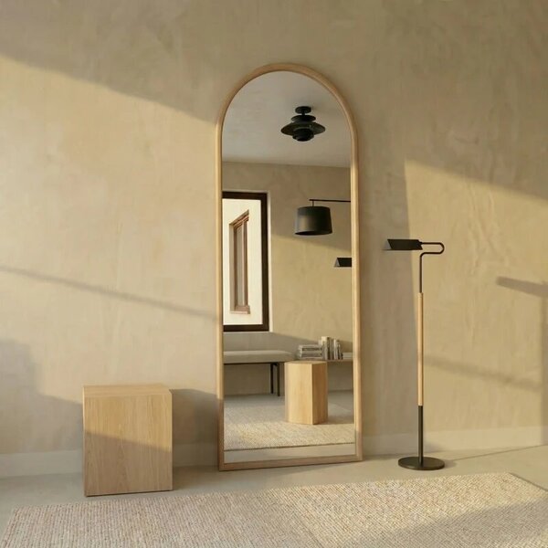 Arched mirror in a wooden frame AURA