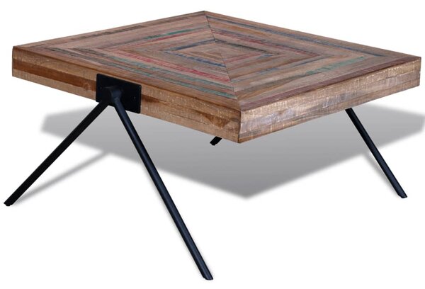 Coffee Table with V-shaped Legs Reclaimed Teak Wood