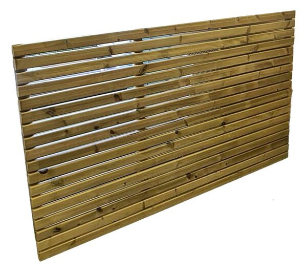 Viroqua Garden Wooden 6x3FT Slatted Border Fence in Natural