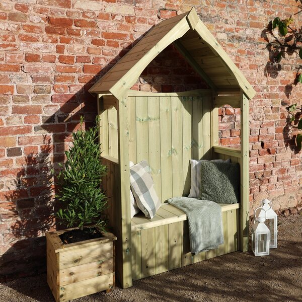 Eloro Garden Wooden 2 Seater Arbour with Storage in Natural