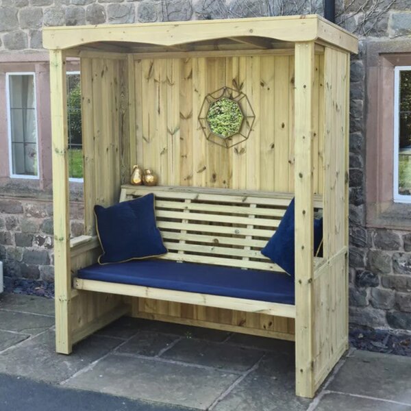 Fresta Garden Wooden 3 Seater Arbour in Natural