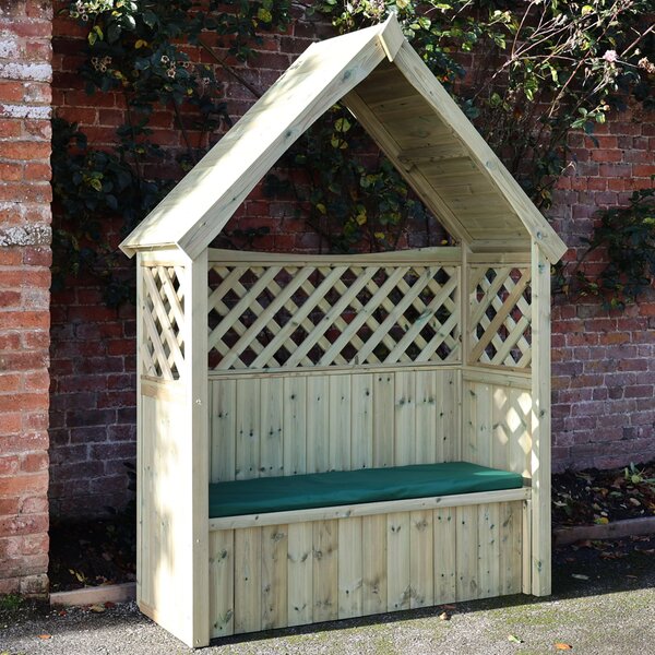 Lunaro Garden Wooden 3 Seater Arbour with Storage in Natural