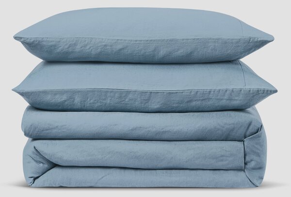Dusk Blue Linen Blend Duvet Set | Double | Piglet in Bed