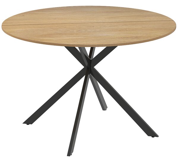HOMCOM Dining Table for 4, 120 cm Industrial Kitchen Table with Wood Effect Tabletop and Steel Legs, Oak