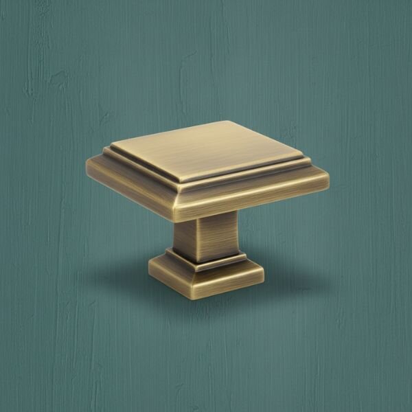 Art Deco Square Kitchen Cabinet Knob