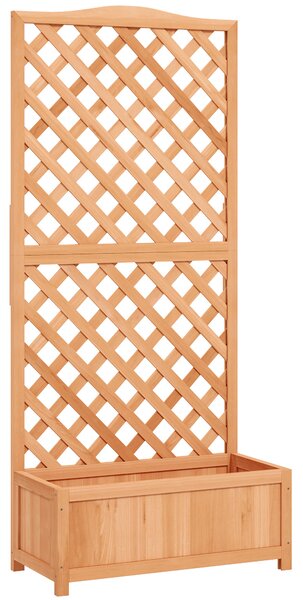 Outsunny Wooden Planter with Trellis, Freestanding Raised Bed for Garden with Lattice, Outdoor Planter Box for Climbing Plants, Vines, Flowers, 76 x 36 x 170 cm, Brown