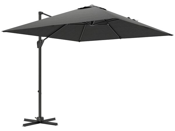 Outsunny Patio Offset Parasol Umbrella - Dark Grey