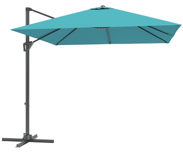 Outsunny Patio Offset Parasol Umbrella - Blue