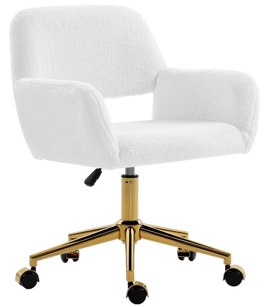 HOMCOM Faux Fur Rabbit Chair - Cream White