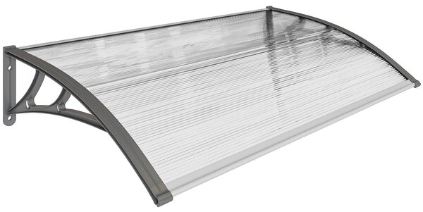 Outsunny Front Door Canopy, Outdoor Awning, Rain Shelter, 110 x 60cm, Grey