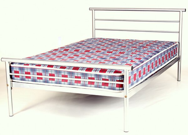 Hilliard Metal Small Double Bed In Silver
