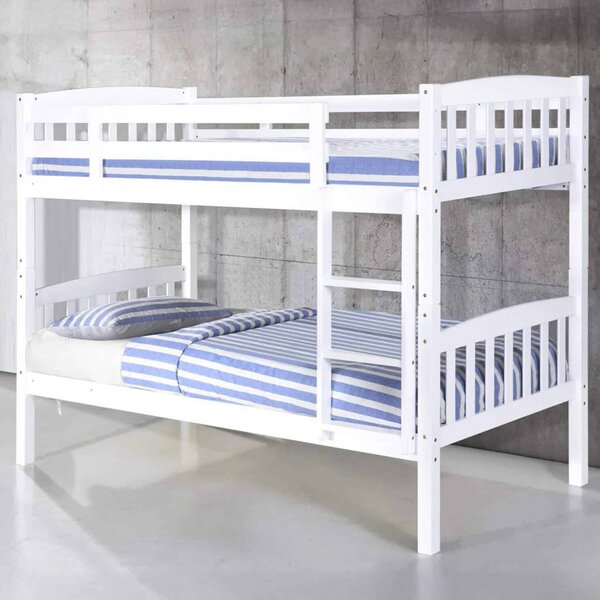 Aeryn Wooden Bunk Bed With Ladder In White