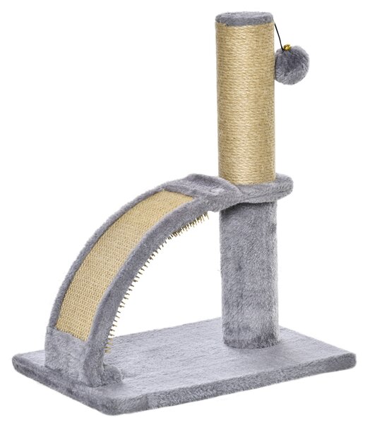 PawHut Cat Tree Tower, Indoor Climbing Activity Centre with Scratching Post, Massage Board, Hanging Toy, Grey Aosom UK