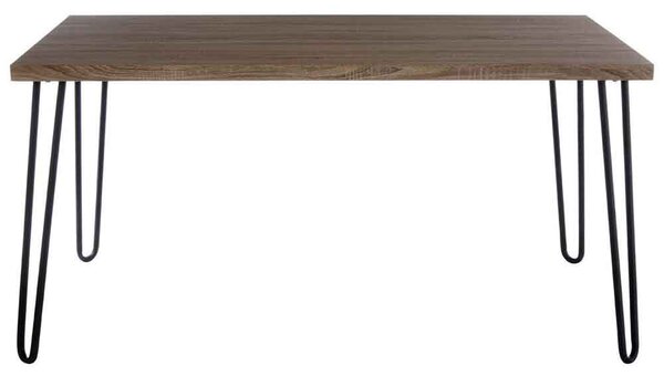 Boroh Wooden Dining Table With Metal Legs - Veneer