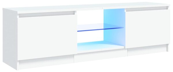 TV Cabinet with LED Lights White 120x30x35.5 cm