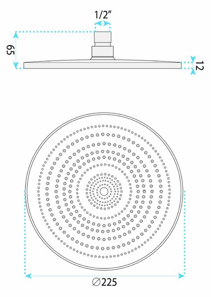 Round rain shower REA JS-021 Gold