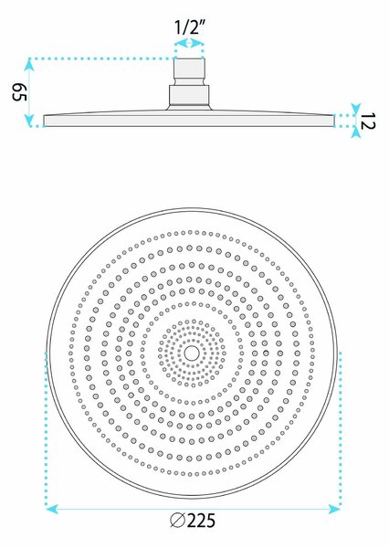 Round rain shower REA JS-021 Gold Brush