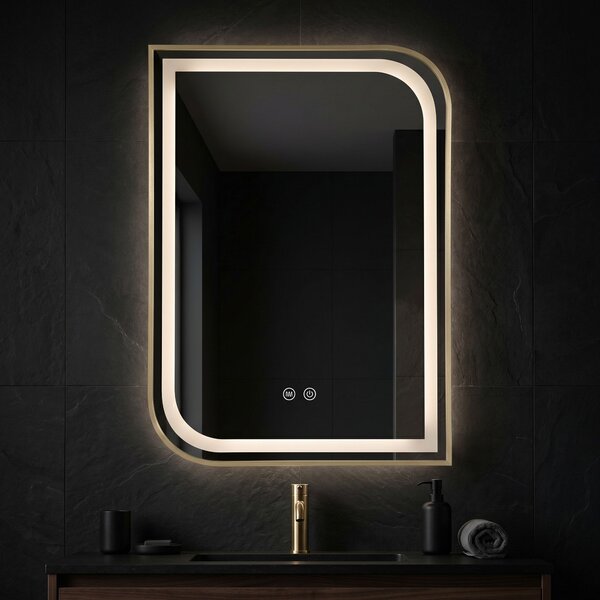 Mirror LED ZONE 70X50 BRUSH GOLD