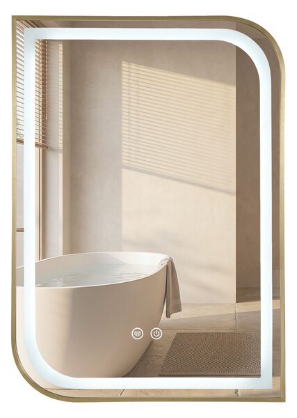 Mirror LED ZONE 70X50 BRUSH GOLD