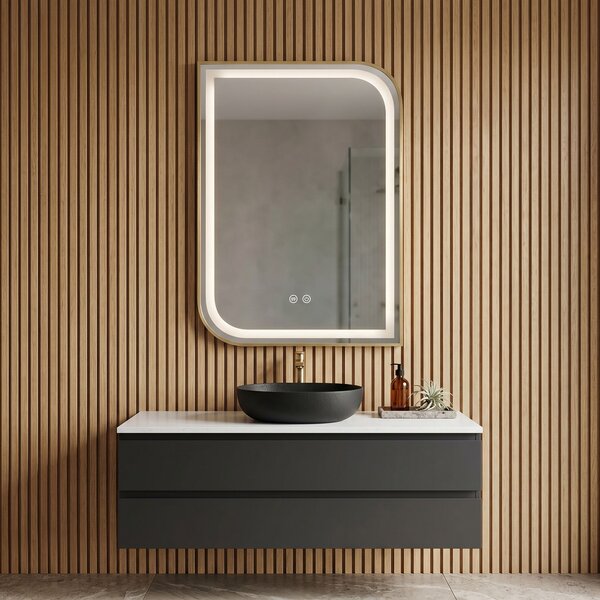 Mirror LED ZONE 70X50 BRUSH GOLD