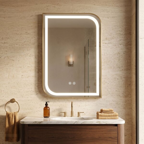 Mirror LED ZONE 80X60 GOLD BRUSH