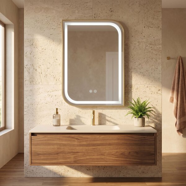 Mirror LED ZONE 80X60 GOLD BRUSH