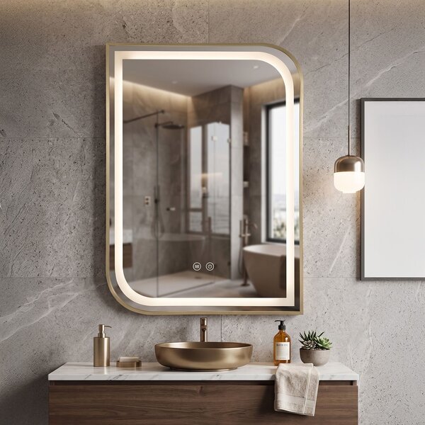 Mirror LED ZONE 80X60 GOLD BRUSH