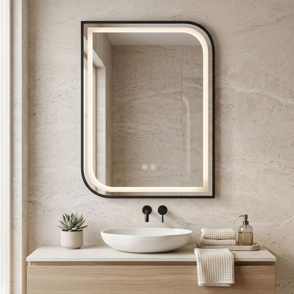 Mirror LED ZONE 70X50 BLACK
