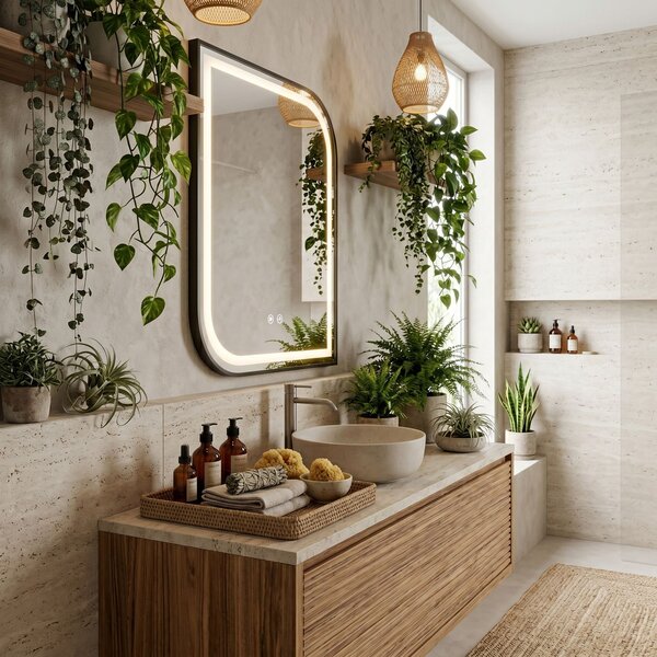 Mirror LED ZONE 80X60 BLACK