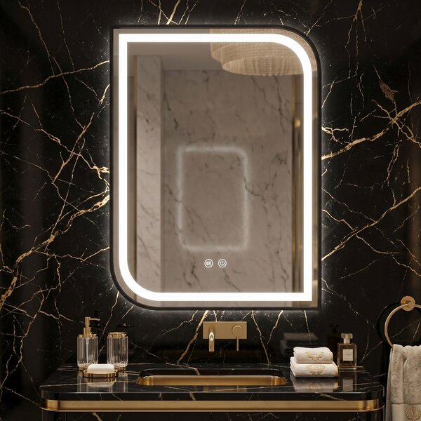 Mirror LED ZONE 80X60 BLACK