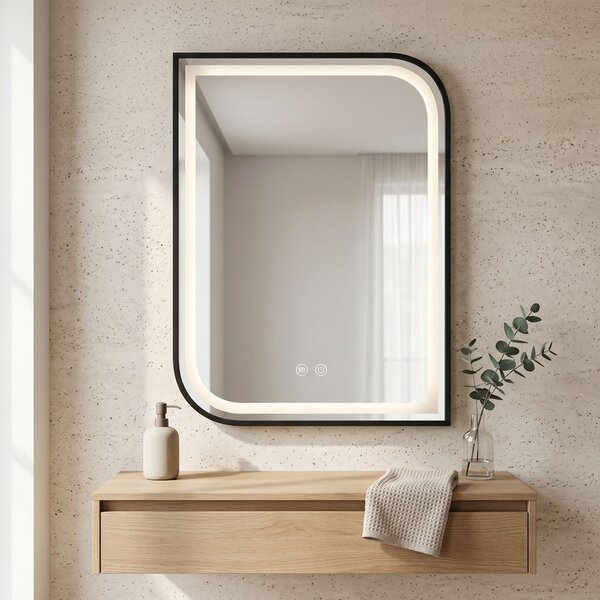 Mirror LED ZONE 80X60 BLACK