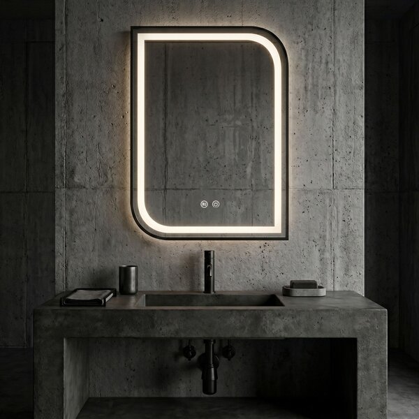 Mirror LED ZONE 80X60 BLACK