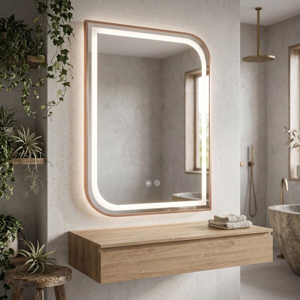 Mirror LED ZONE 80x60 BRUSH ROSE GOLD