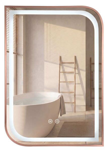Mirror LED ZONE 80x60 BRUSH ROSE GOLD
