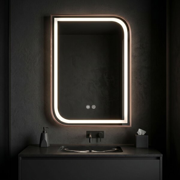 Mirror LED ZONE 80x60 BRUSH ROSE GOLD