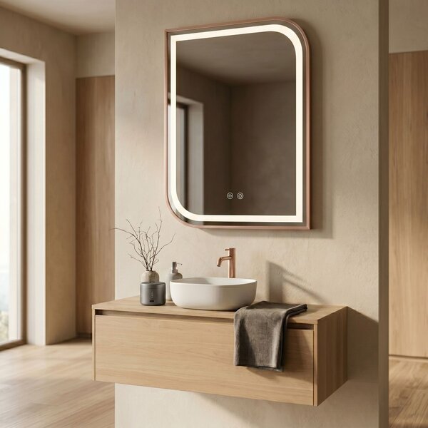 Mirror LED ZONE 80x60 BRUSH ROSE GOLD