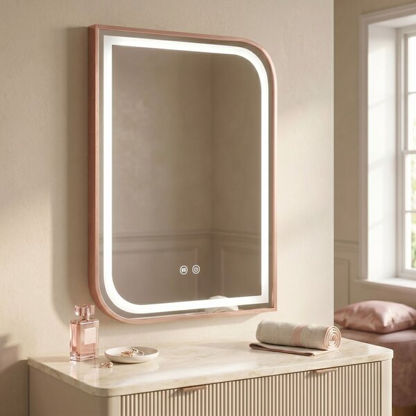 Mirror LED ZONE 80x60 BRUSH ROSE GOLD