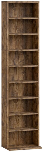 HOMCOM 260 Narrow CD Storage Unit - Rustic Brown